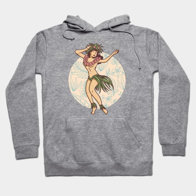 Retro Hawaiian Hula Girl Dancer Hoodie by SLAG_Creative